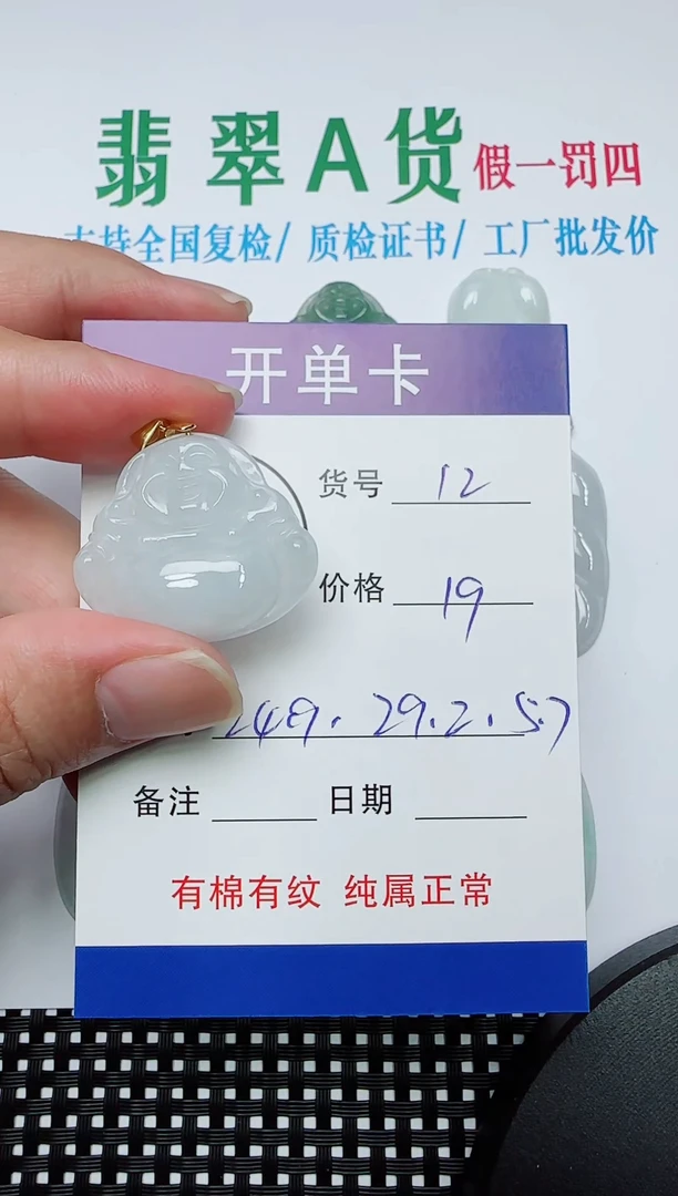 吊坠(赠链)银S925镶嵌翡翠12