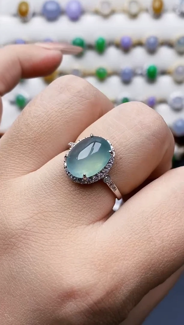 银S925镶嵌戒指翡翠1401