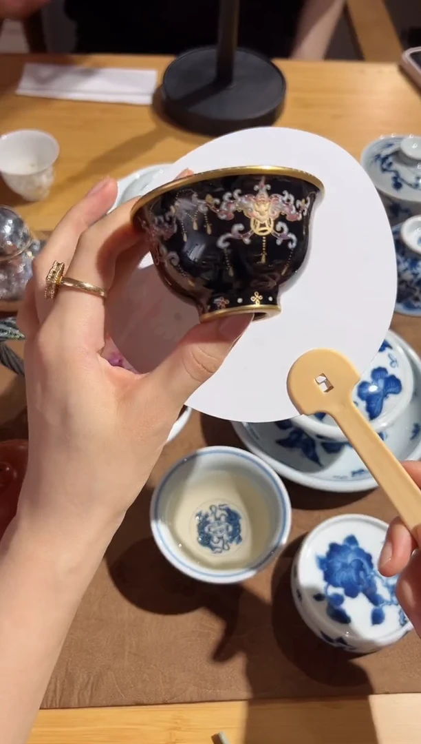 溢珍唐风吊珠小压手单杯