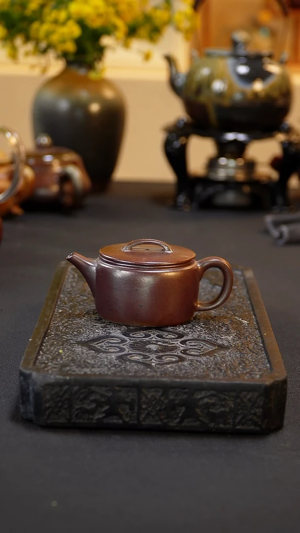 茶壶紫砂纯自然柴烧