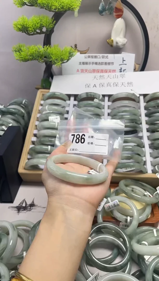 石英质玉（天山翠）手镯未镶嵌786