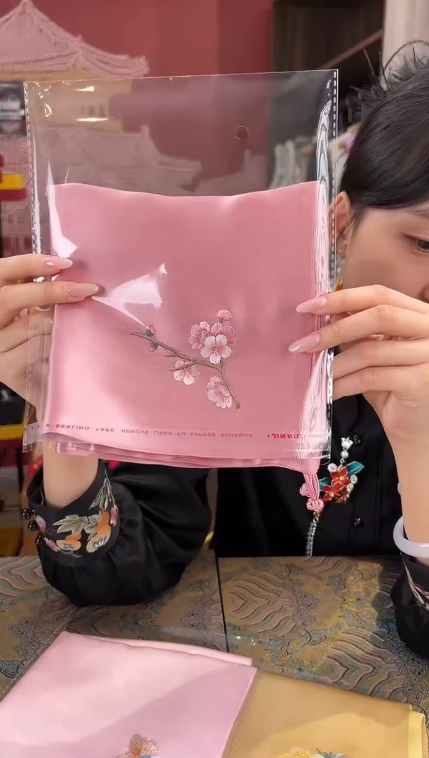 【闪购商品】刺绣苏绣手工刺绣100桑蚕丝方巾