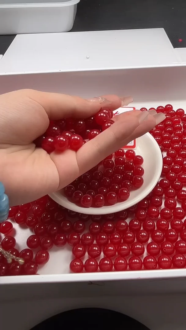 颈饰未镶嵌南红玛瑙W642锦红南红色10MM*10颗