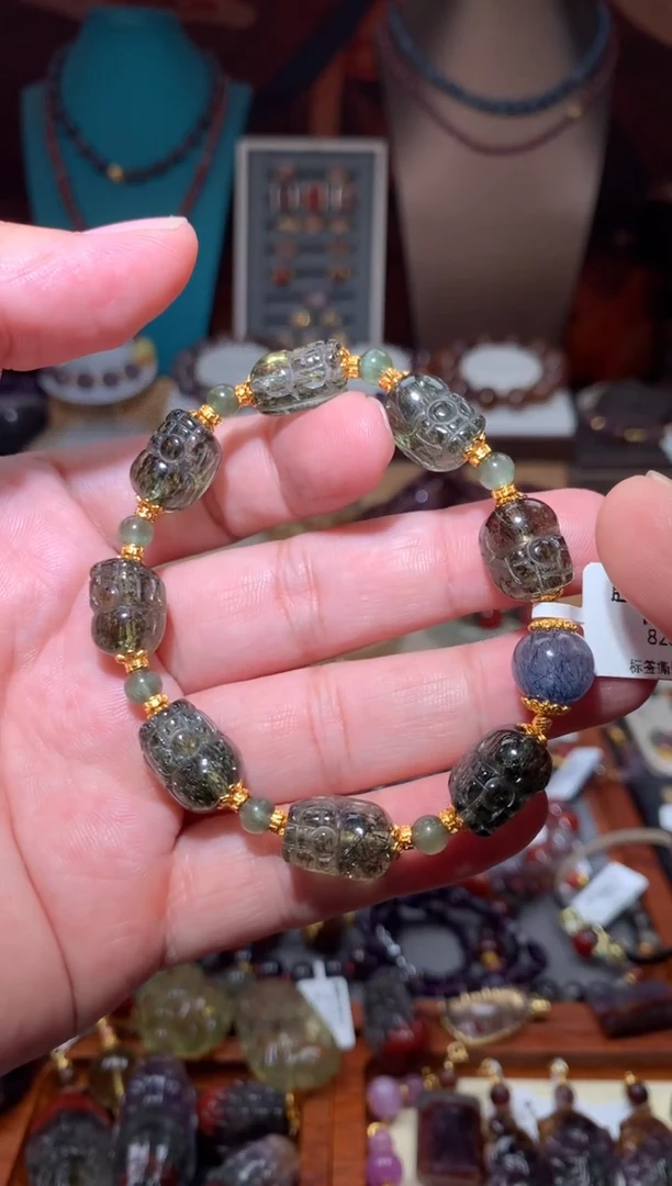 未镶嵌珠宝半成品水晶绿碧发貔貅阵