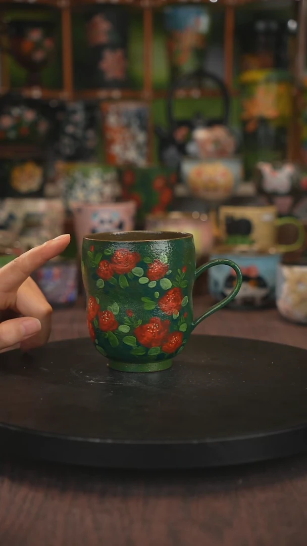 紫砂油画手绘釉下彩
