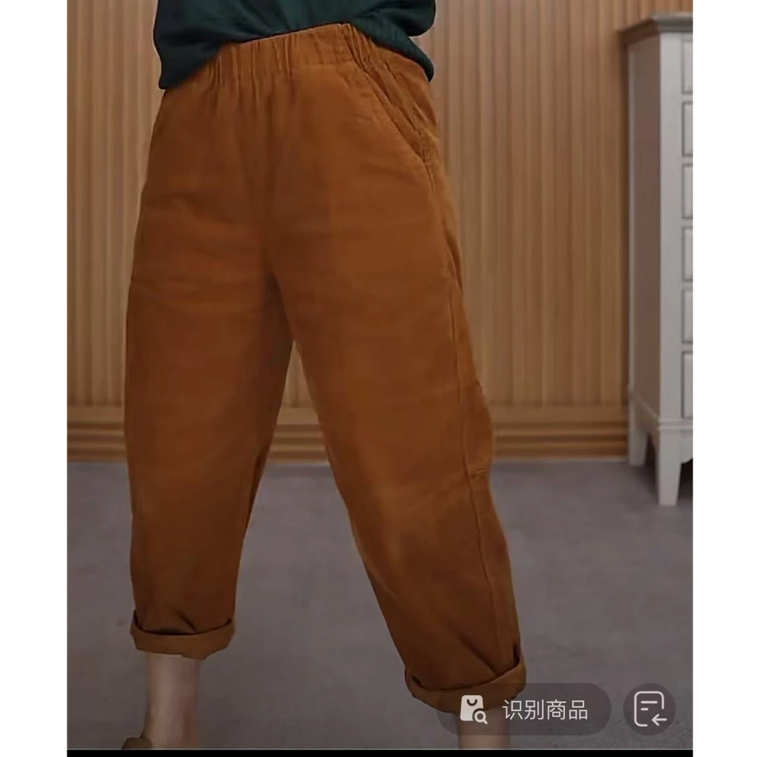 “加绒”条绒裤 休闲裤（新品 气球裤）设计师时尚百搭简约