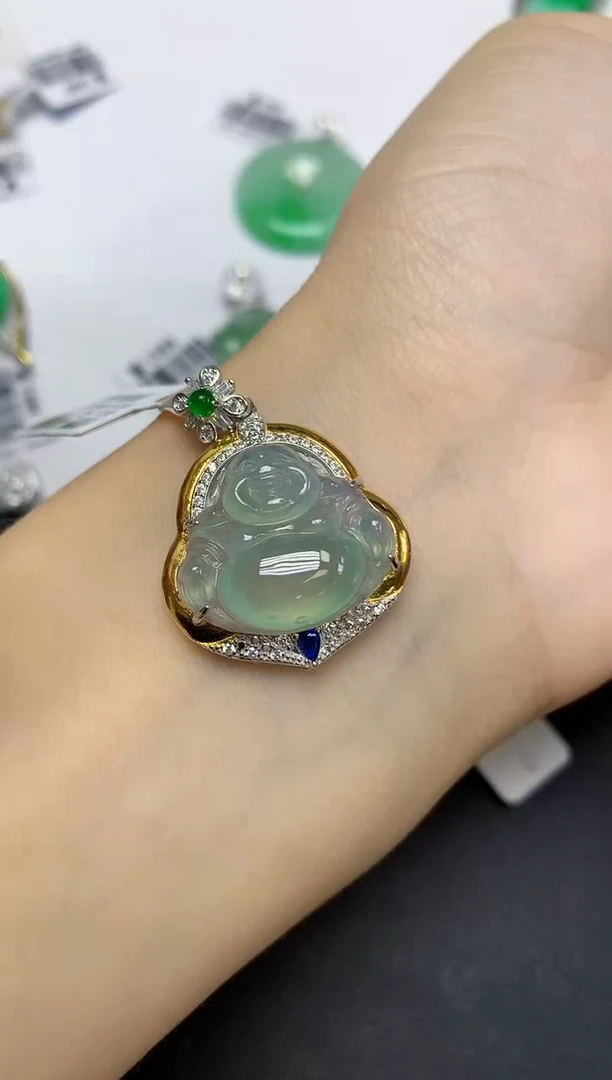 颈饰未镶嵌翡翠天然缅甸翡翠A货多样性发一件