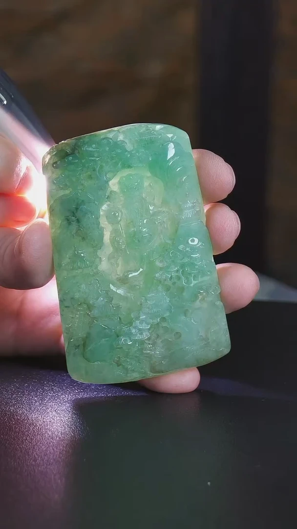 铜清代财神爷翡翠