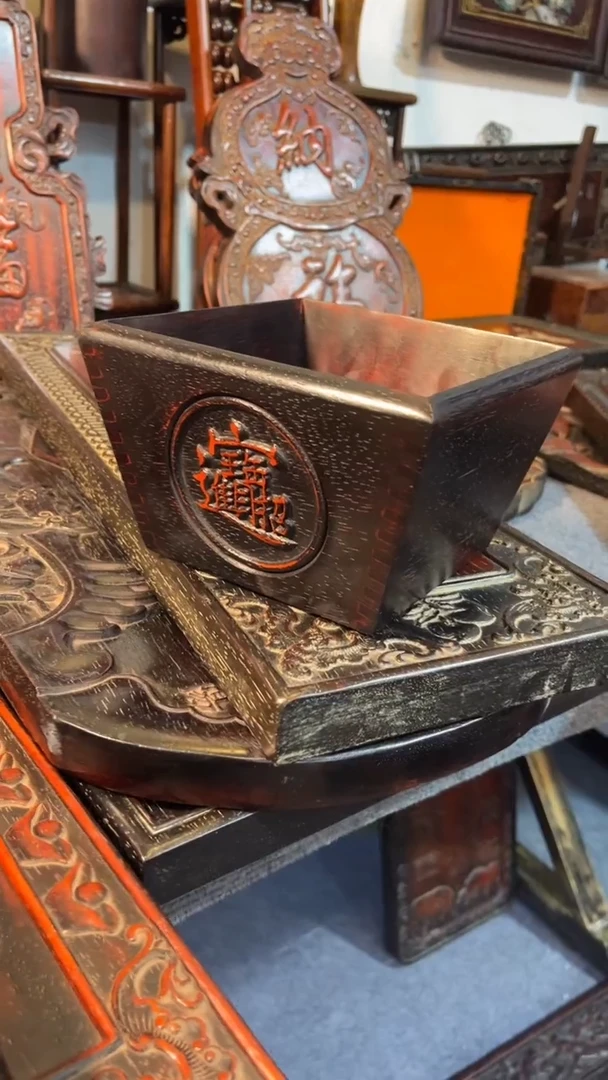 非洲紫檀（红花梨）斗升16x16cm摆件