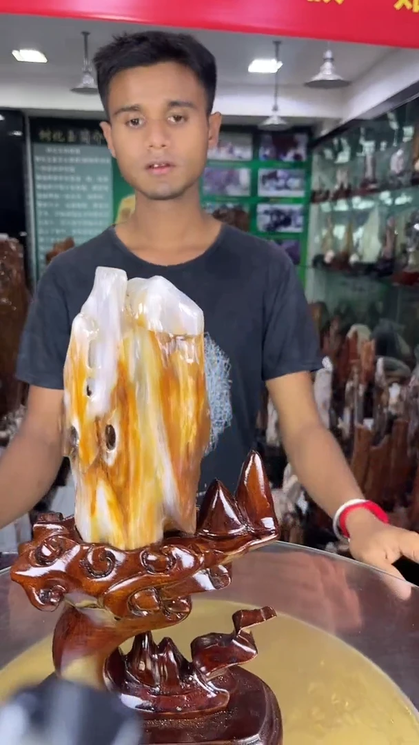 未镶嵌珠宝奇石硅化玉缅甸天然树化玉摆件