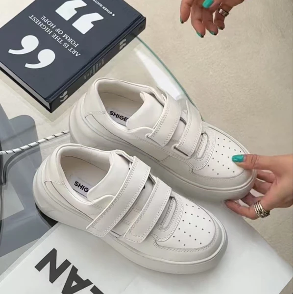 诗歌兰春款魔术贴小白鞋休闲鞋板鞋