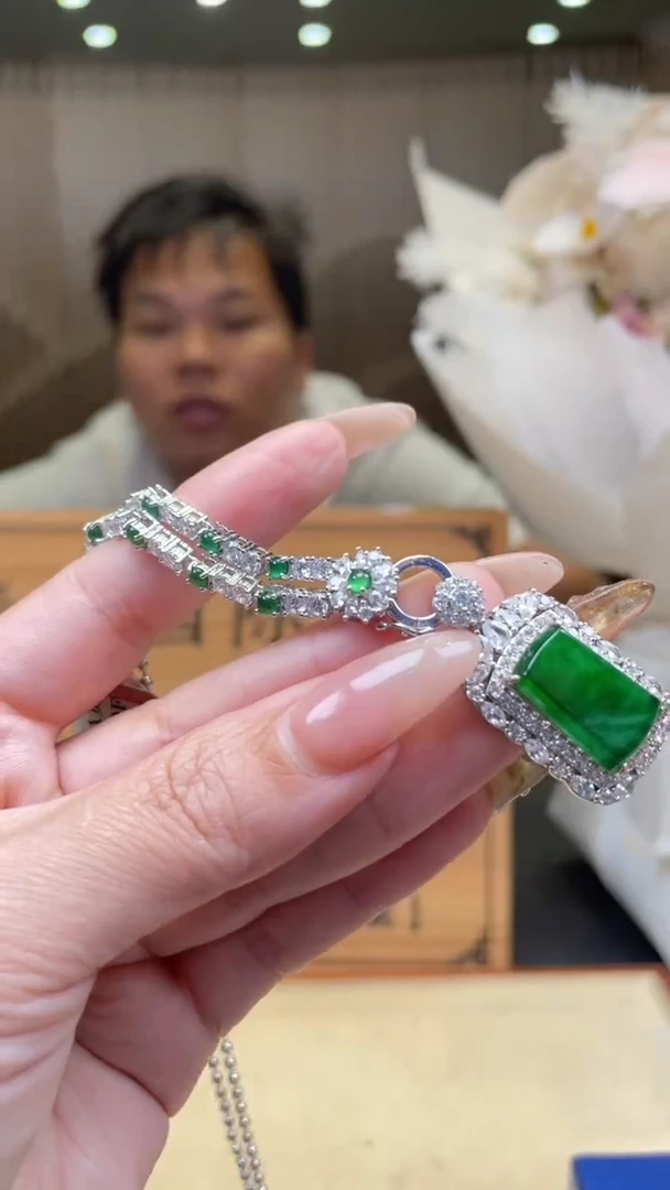 翡翠未镶嵌颈饰            *532