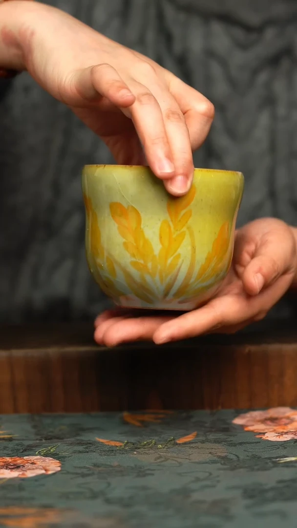 杯釉下彩手工手绘同款陶器