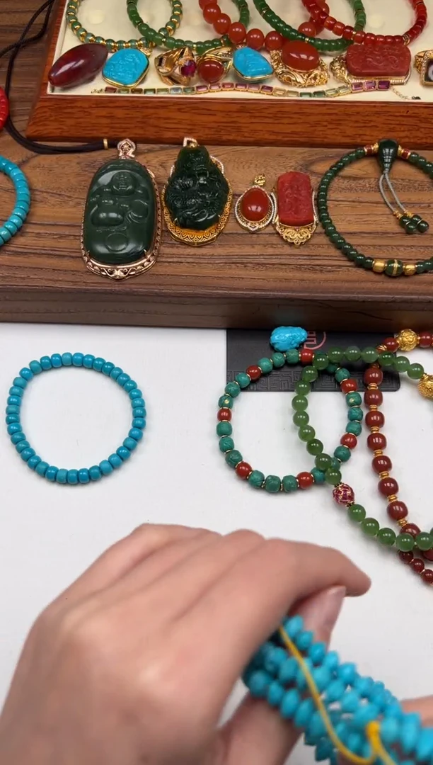未镶嵌绿松石手串手串清*～手串手串