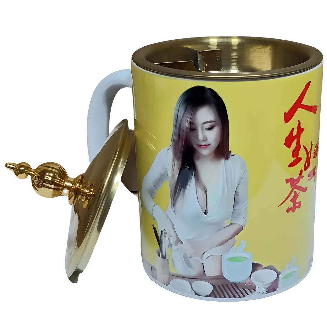 新款网红爆款防飞灰防烟味带盖带手柄防摔防滑性感美女造型烟灰缸