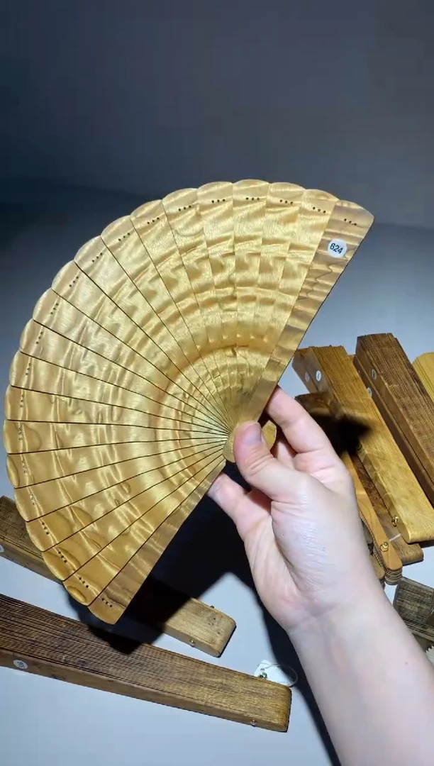 金丝楠笨*头16cm金丝楠木小叶桢楠扇624
