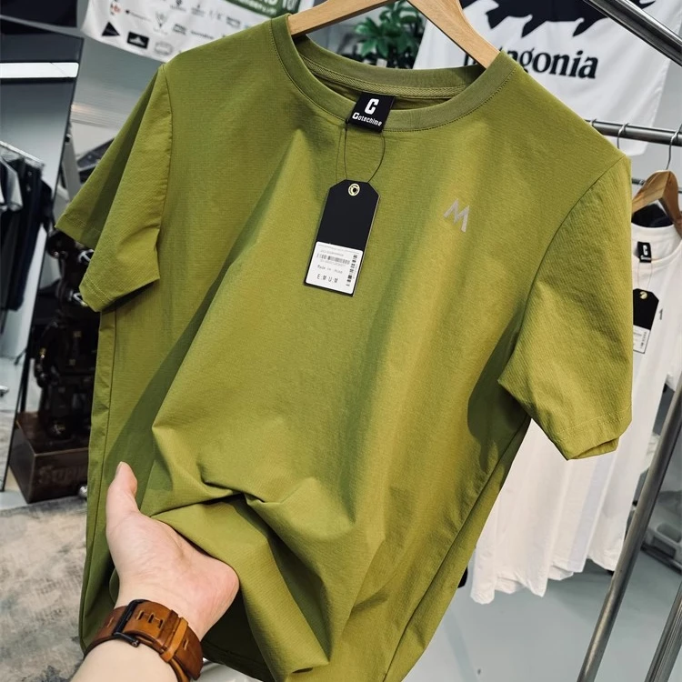岛国订单高端上衣户外宽松圆领耐磨登山速干衣男女同款短袖T恤