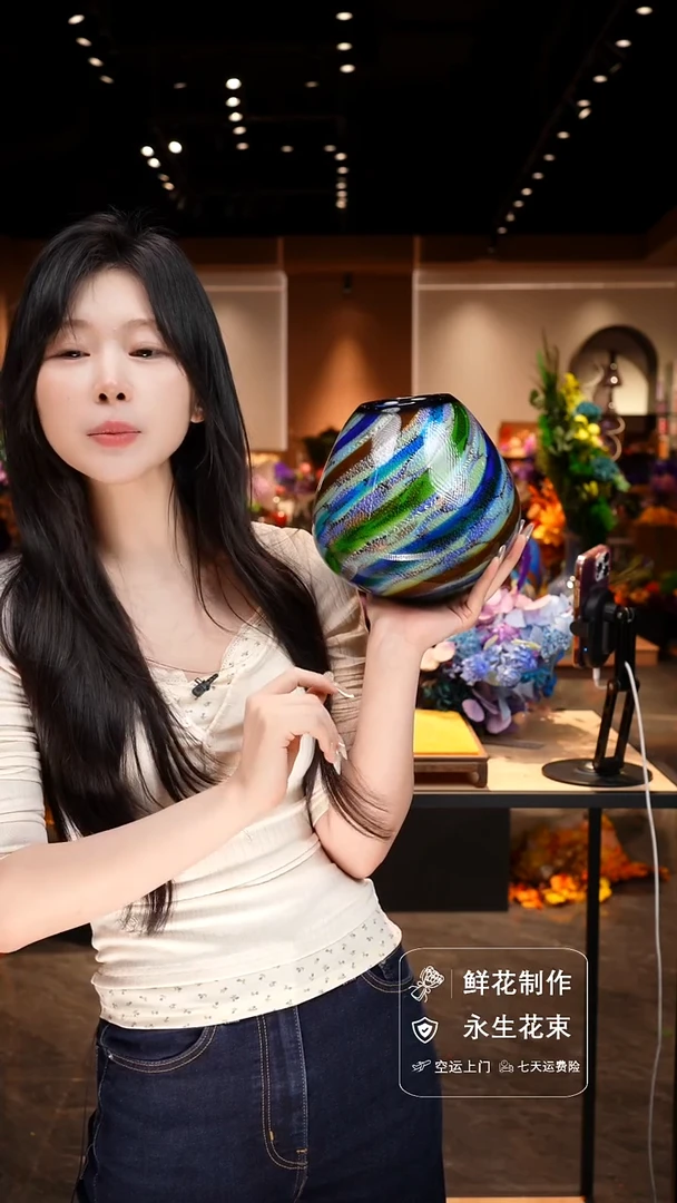 手工艺品琉璃手工花器花束空运包邮送货上门-以图片为准
