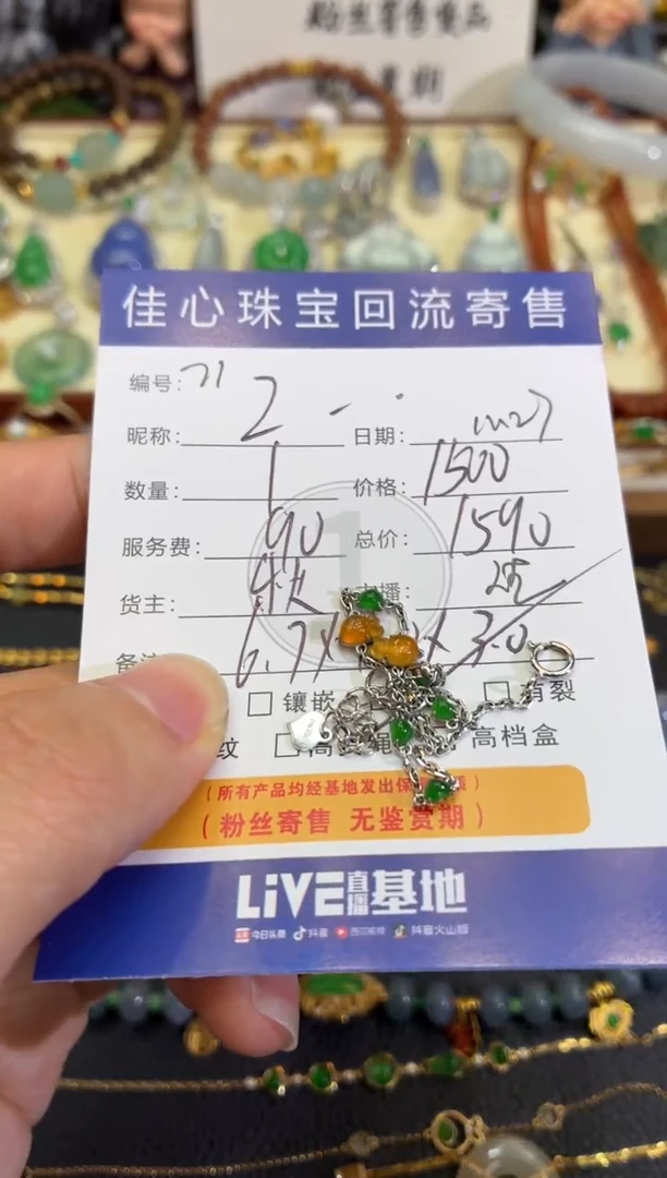 项链18K金镶嵌翡翠Z***z翡翠——1127071