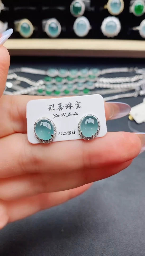 翡翠戒指银S925镶嵌1321321