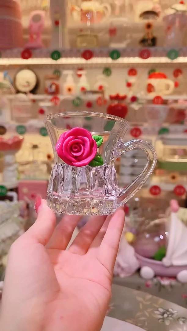 玫瑰花宽口杯——手工制作品质好！