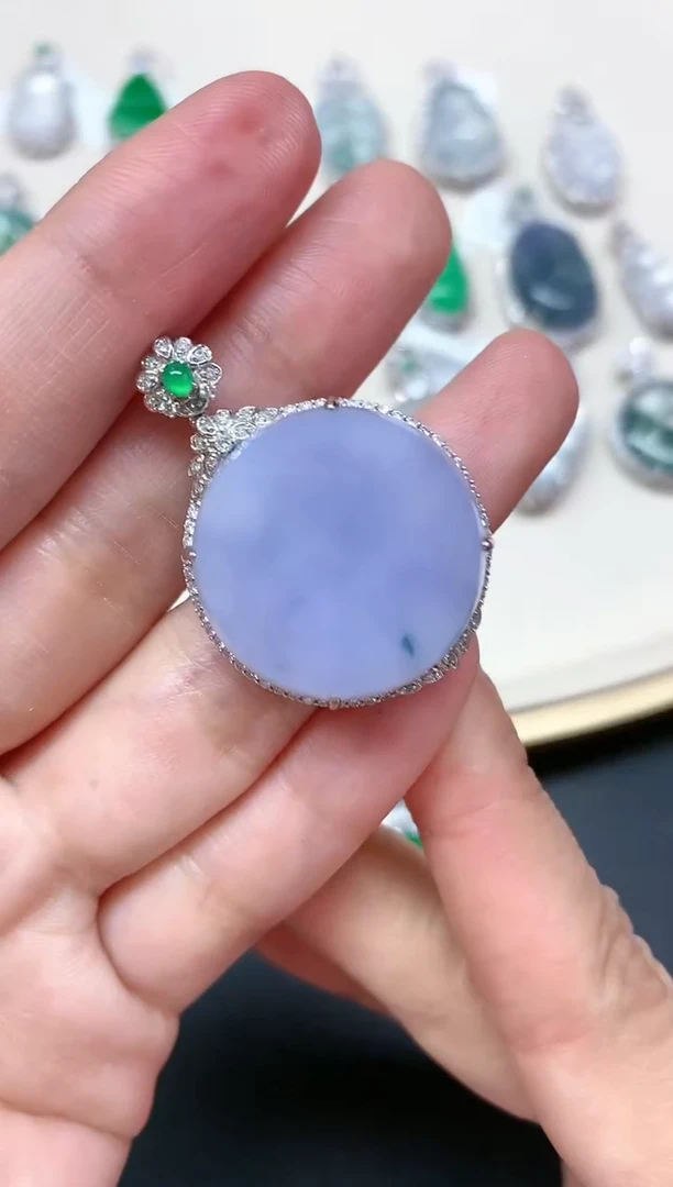 【闪购商品】翡翠吊坠(不含链)18K金镶嵌A32|13800