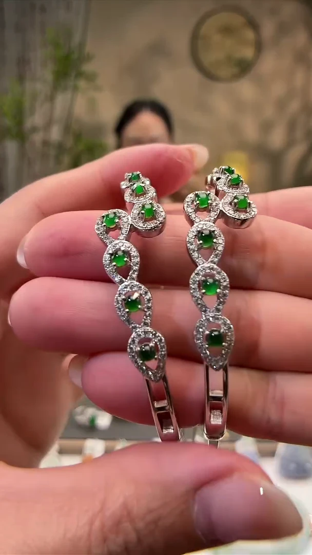 银S925镶嵌手镯翡翠手镯 多样性发其一