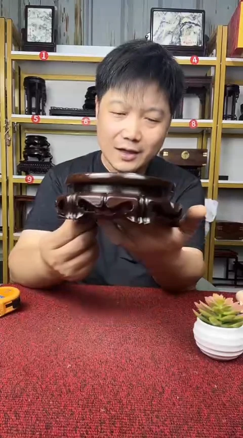 木非洲黑檀圆底座13CM