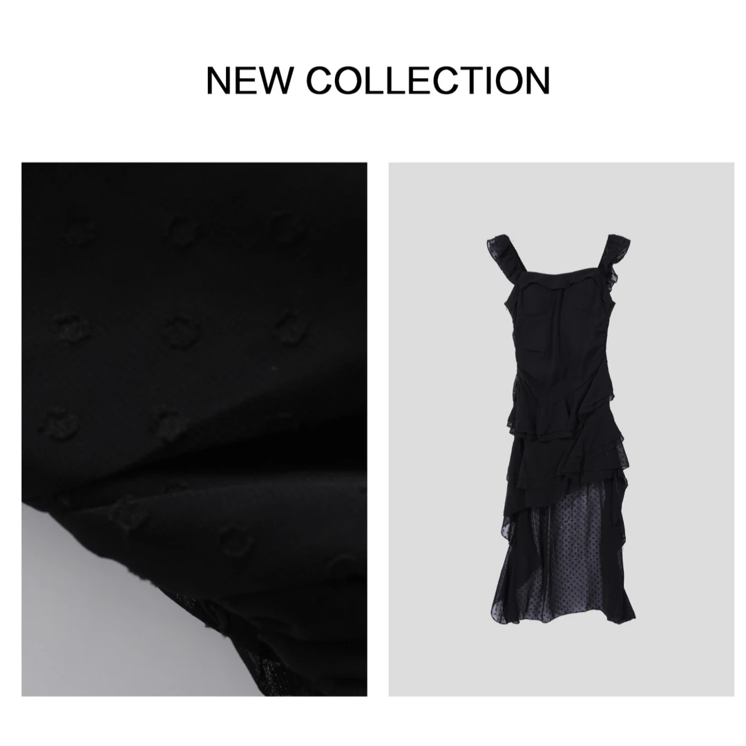 【芳芳专属】L5F36030A舒适百搭黑色连衣裙-6030