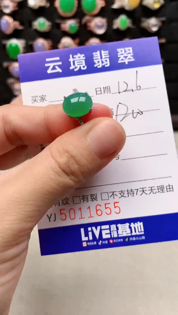 银S925镶嵌戒指翡翠1655