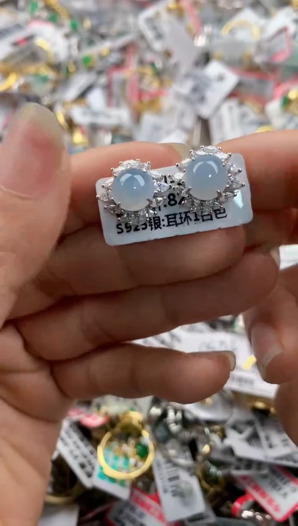 银S925镶嵌戒指翡翠8888----5