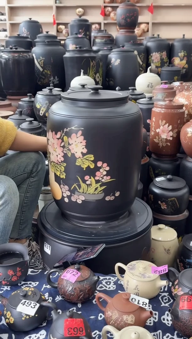 罐瑕疵茶缸高44cm彩填  839