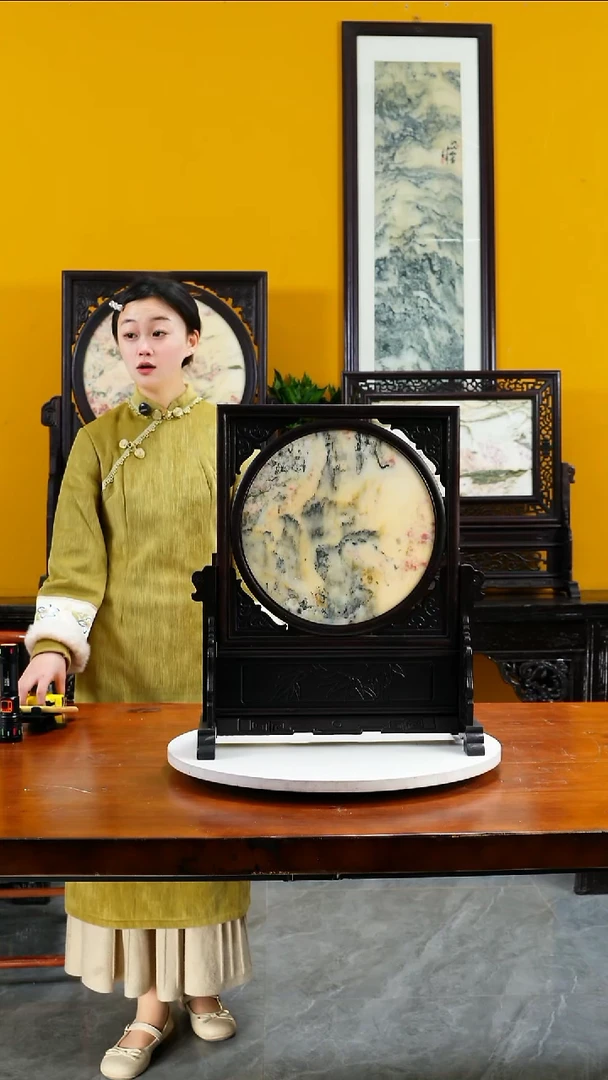 石材天然大理石画摆件