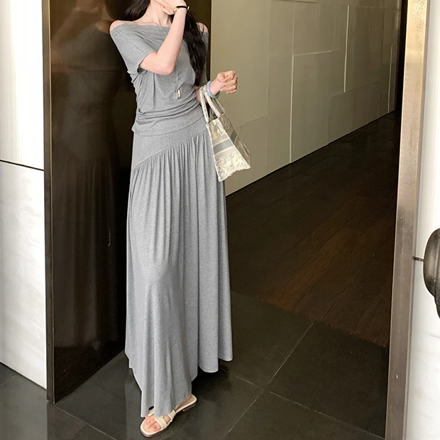 新中式国风一尧【雕塑系美学】慵懒松弛感套装女夏上衣+半身裙