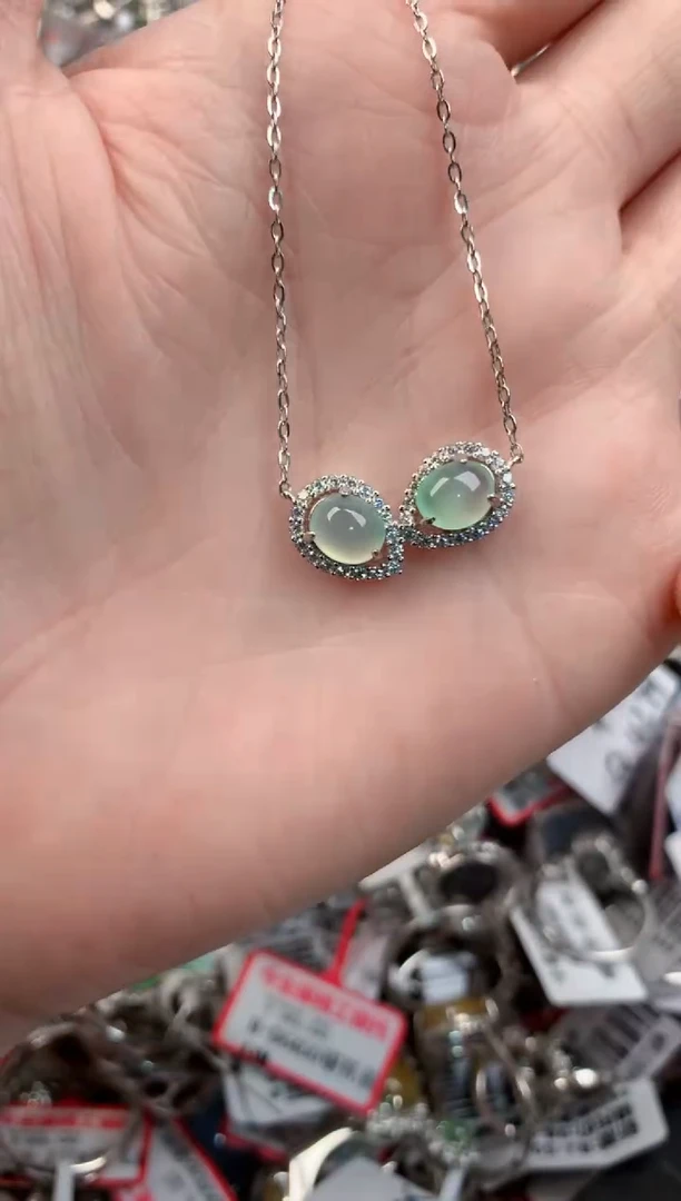 银S925镶嵌戒指翡翠6666----7