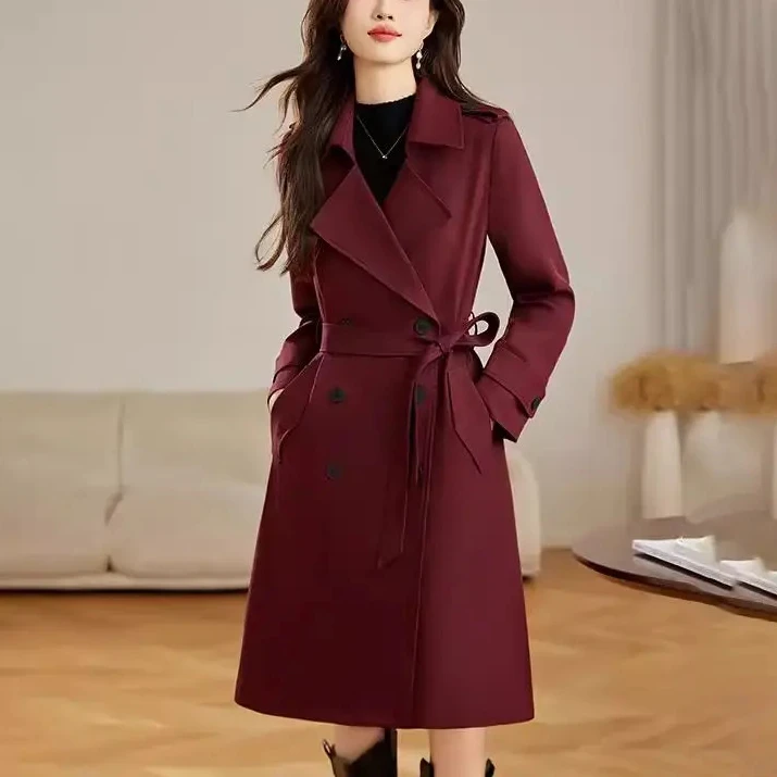 2025春秋新款韩版时尚高级感中长款风衣外套女气质显瘦英伦风大衣