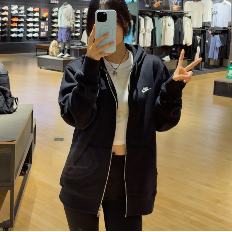 NIKE/耐克男女潮流百搭运动休闲保暖外套夹克黑FN3862010