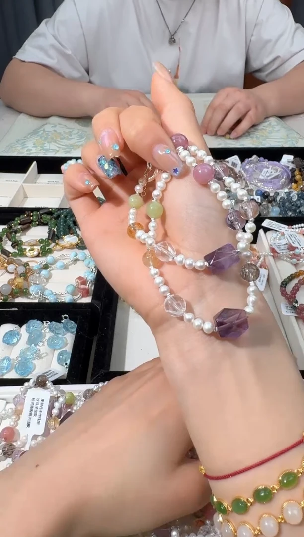 【闪购商品】淡水珍珠手链银S925镶嵌F025珍珠多宝设计款