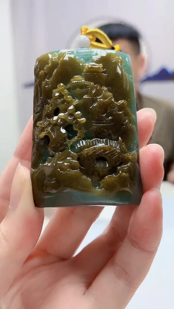 定制翡翠未镶嵌4812zm-毛货挂件山水25