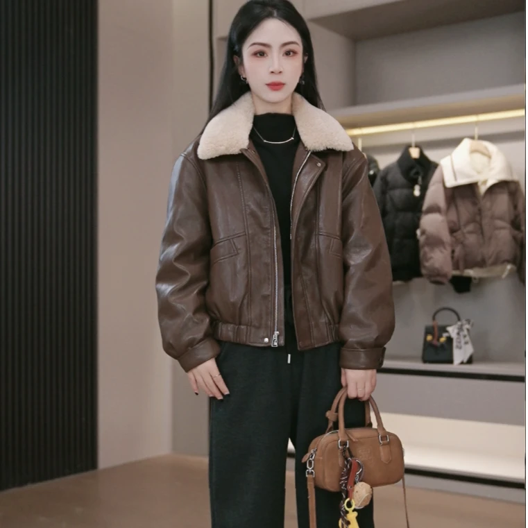 【年货款】可拆毛领90白鸭绒羽绒服女短款加厚保暖皮衣外套冬季新品