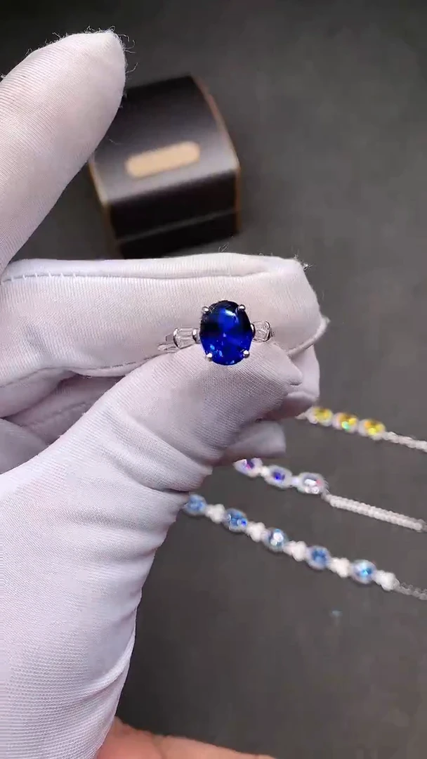 【闪购商品】蓝宝石戒指银S925镶嵌.........