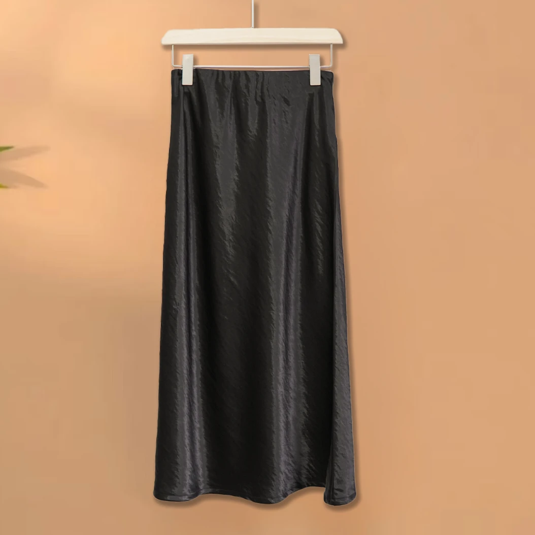 （黛赏）2025轻奢高定新款松紧腰A字裙新中式国风丝滑半身裙