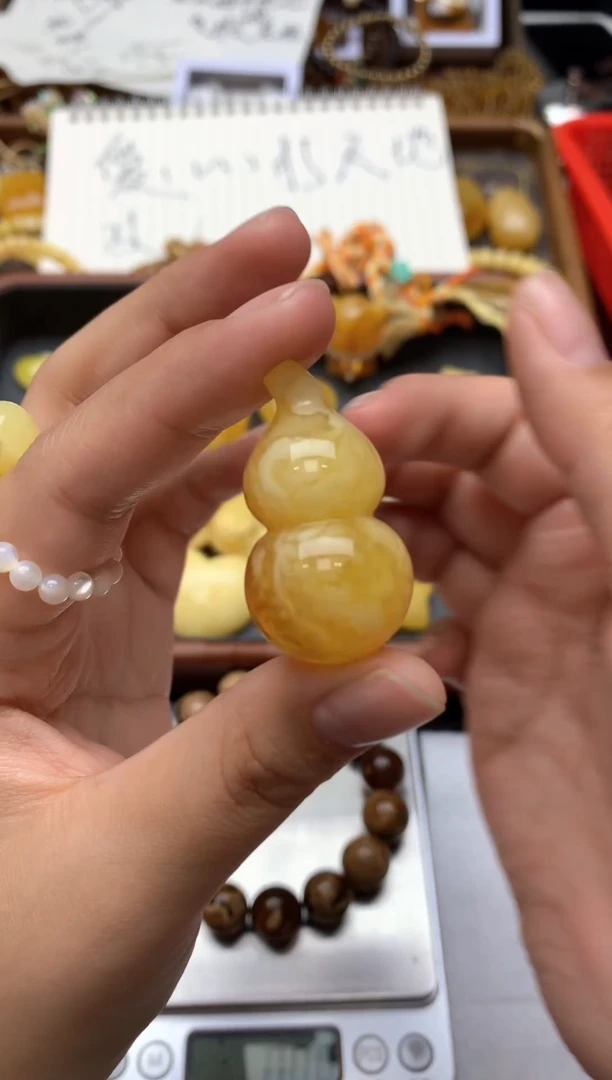 【闪购商品】琥珀珠宝奇石未镶嵌039琥珀蜜蜡花粉小坑冰花介意勿拍