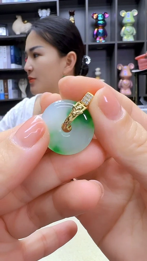 翡翠14K金镶嵌颈饰丹丹diy劲饰