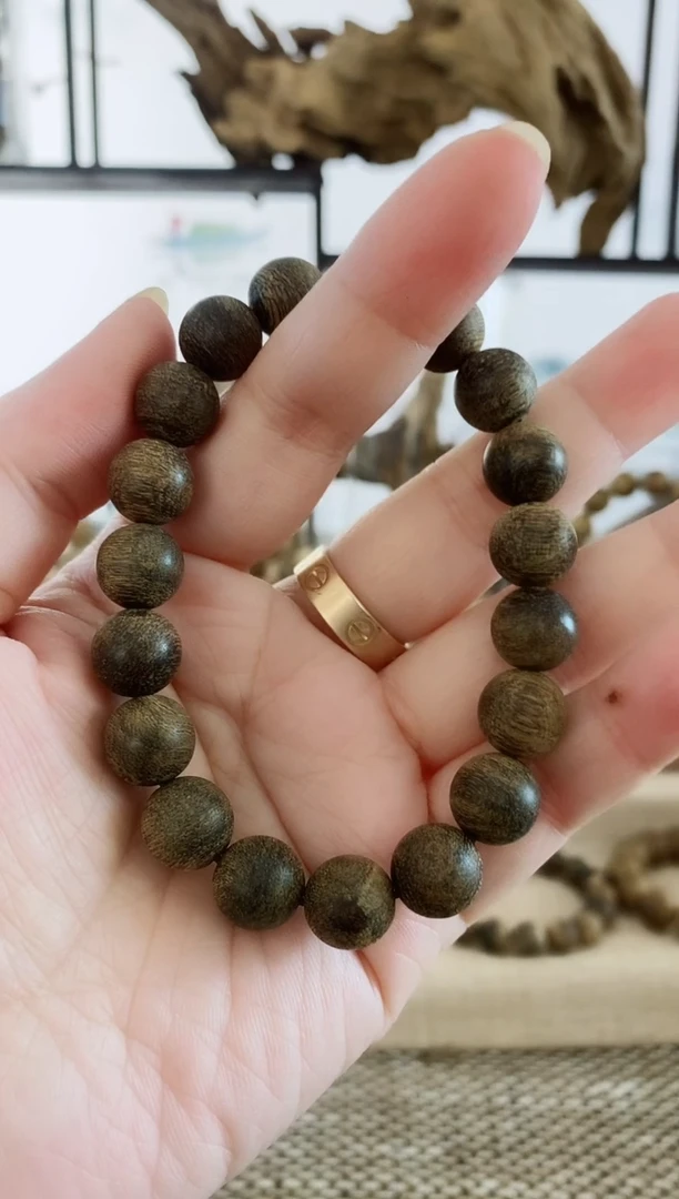 沉香手串文莱软丝陈年老料11+MM单圈