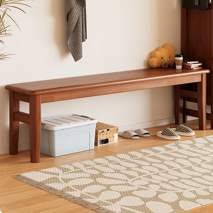 北欧风实木长条换鞋凳家用长板凳小户型客厅餐桌凳卧室简约床尾凳