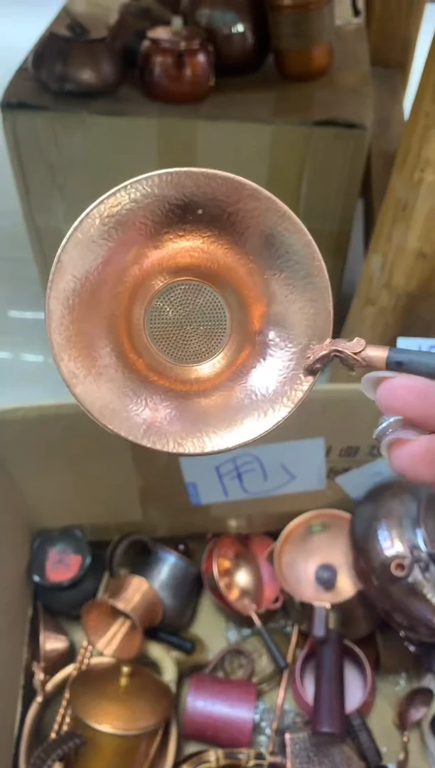 紫铜烤色小鱼茶漏