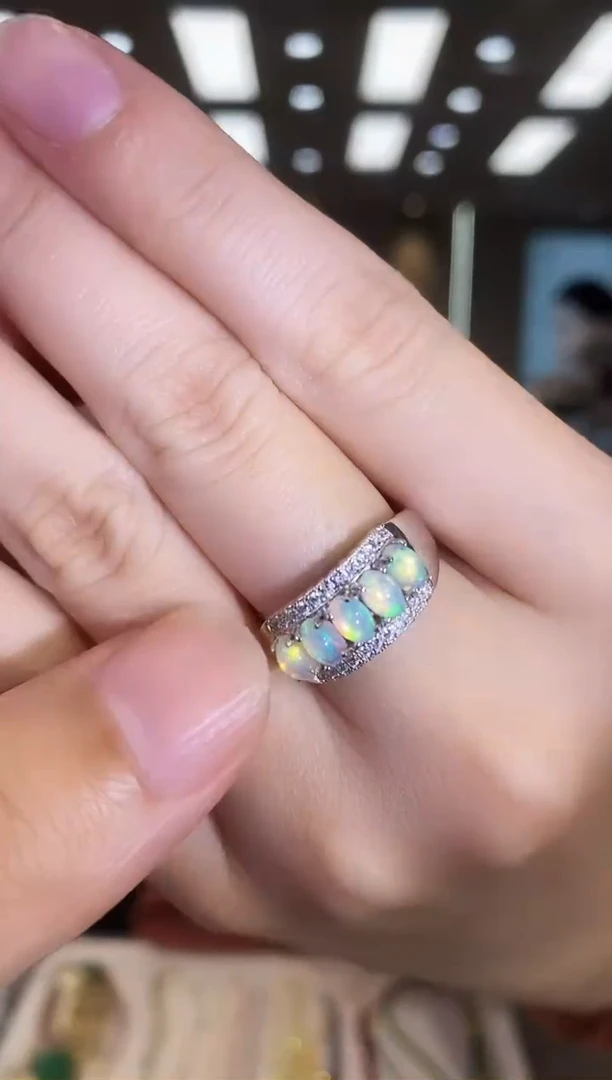 银S925镶嵌欧泊戒指13