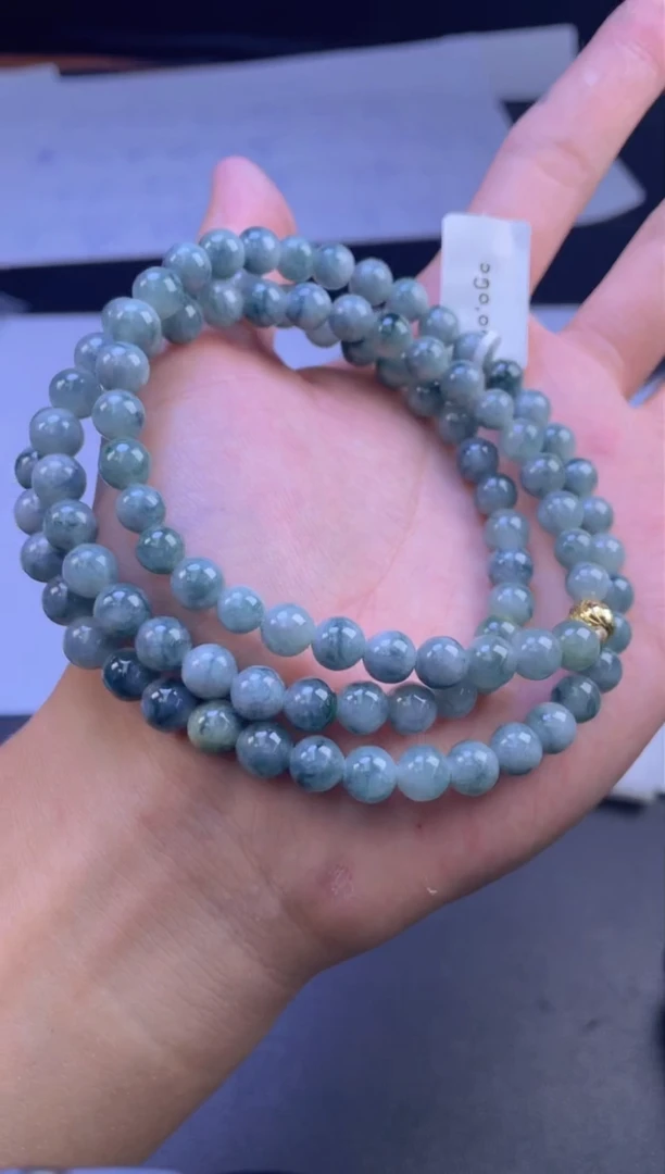 未镶嵌定制翡翠珠串卡6.9