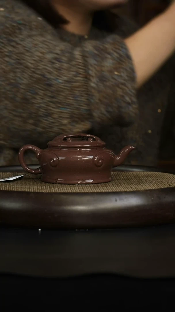 茶壶紫砂紫玉金砂 如意牛盖 330cc左右
